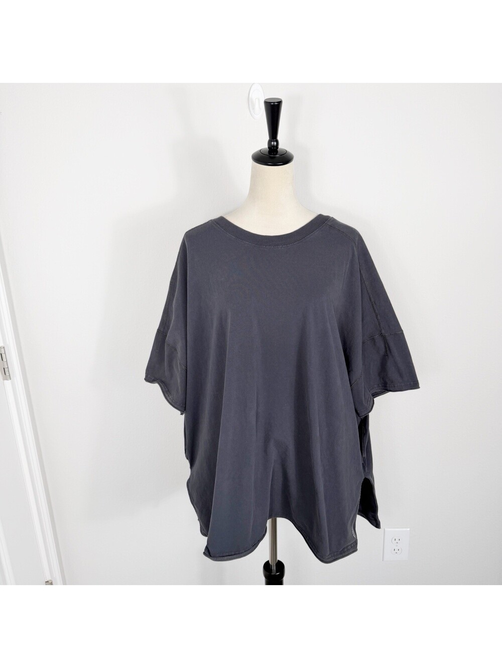 Free People FP Movement Hot Shot Tunic Tee Slouchy T-Shirt Oversized Medium Gray